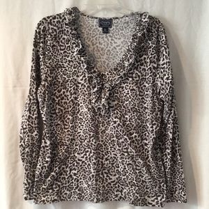 Chaps Classic leopard print shirt Size XL